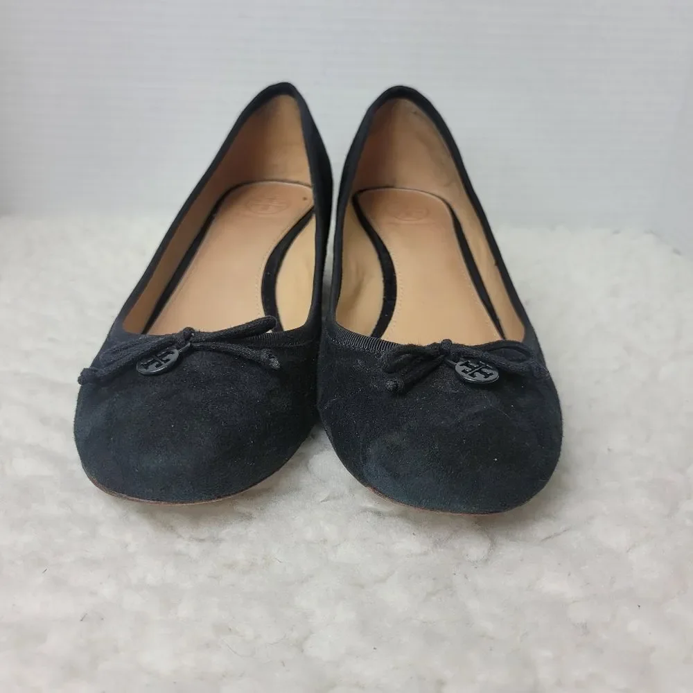 Tory Burch Black Suede Wedge Ballet Flats
